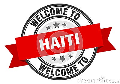welcome to Haiti. Welcome to Haiti isolated stamp. Vector Illustration