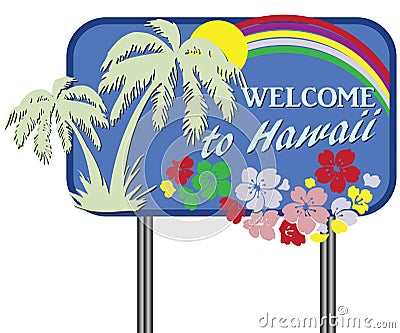 Welcome to Hawaii Vector Illustration