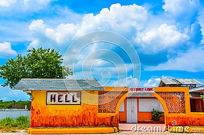 Welcome to Hell - Grand Cayman Editorial Stock Photo