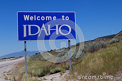 Welcome to Idaho Sign Editorial Stock Photo