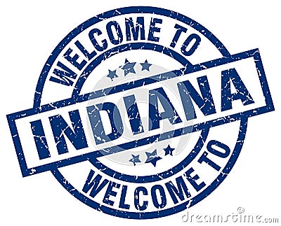welcome to Indiana stamp Vector Illustration