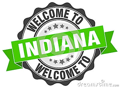 Welcome to Indiana seal Vector Illustration