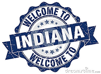 Welcome to Indiana seal Vector Illustration