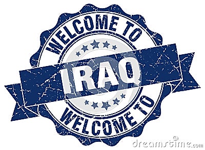 Welcome to Iraq seal Vector Illustration