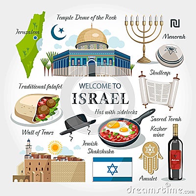 Welcome to Israel Vector Illustration