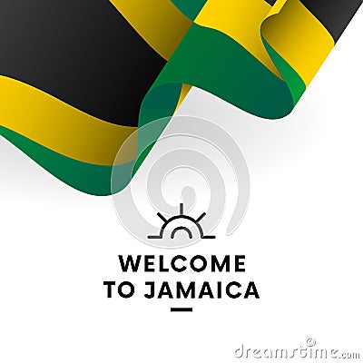 Welcome to Jamaica. Jamaica flag. Patriotic design. Vector. Vector Illustration