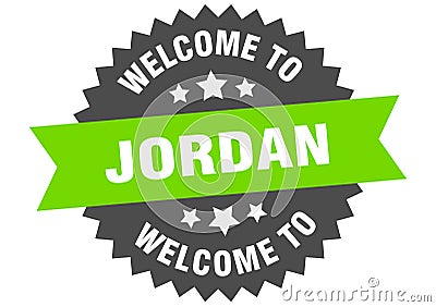 welcome to Jordan. Welcome to Jordan isolated sticker. Vector Illustration