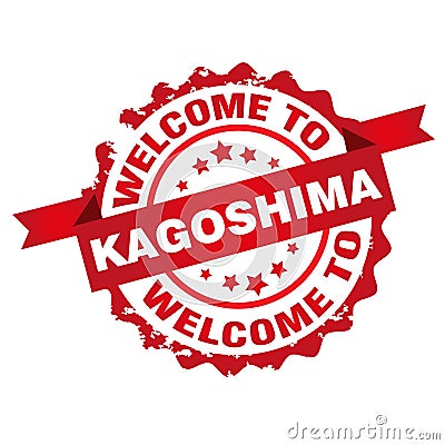 Welcome to Kagoshima stamp Vector Illustration