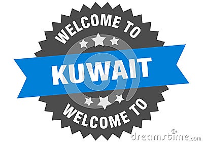 welcome to Kuwait. Welcome to Kuwait isolated sticker. Vector Illustration