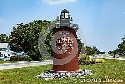 Welcome to Lewes Lighthouse sign Editorial Stock Photo