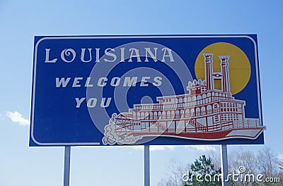 Welcome to Louisiana Sign Stock Photo