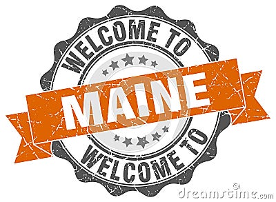 Welcome to Maine seal Vector Illustration
