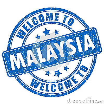 Welcome to Malaysia vector stamp Vector Illustration