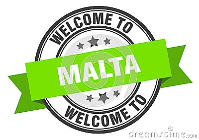 welcome to Malta. Welcome to Malta isolated stamp. Vector Illustration