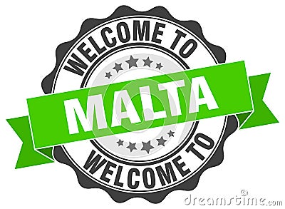 Welcome to Malta seal Vector Illustration