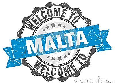 Welcome to Malta seal Vector Illustration