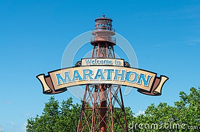 Welcome to Marathon, Florida Stock Photo