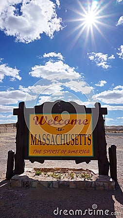 Welcome to Massachusetts state concept Editorial Stock Photo