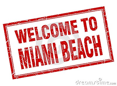 welcome to Miami Beach stamp Vector Illustration