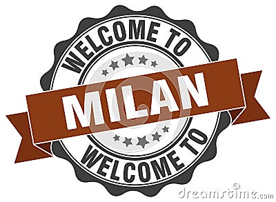 Welcome to Milan seal Vector Illustration