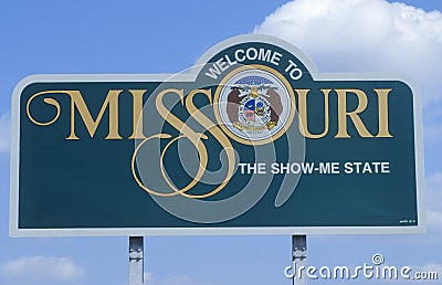 Welcome to Missouri Sign Editorial Stock Photo