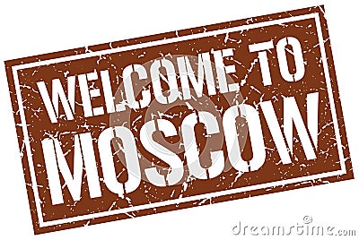 Welcome to Moscow stamp Vector Illustration