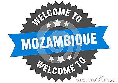 welcome to Mozambique. Welcome to Mozambique isolated sticker. Vector Illustration