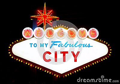 Welcome to my fabulous city Stock Photo
