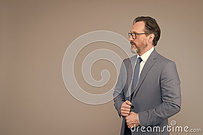 Welcome to my presentation. Innovation for creating smart future. Business education. Serious businessman. Education for Stock Photo
