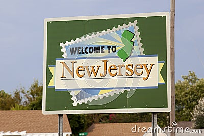 Welcome to New Jersey Editorial Stock Photo