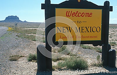 Welcome to New Mexico Sign Stock Photo