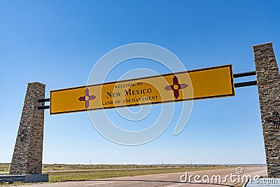 Welcome to New Mexico Sign Stock Photo
