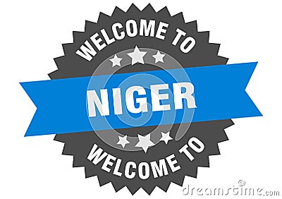 welcome to Niger. Welcome to Niger isolated sticker. Vector Illustration