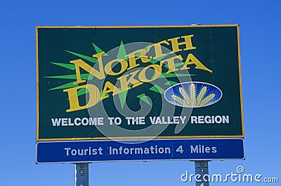 Welcome to North Dakota Sign Stock Photo