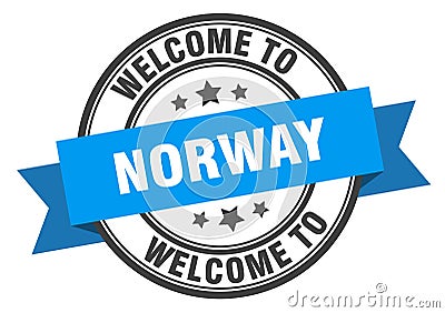 welcome to Norway. Welcome to Norway isolated stamp. Vector Illustration