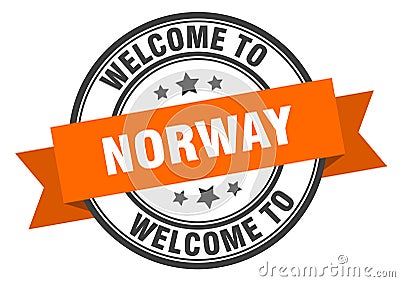 welcome to Norway. Welcome to Norway isolated stamp. Vector Illustration