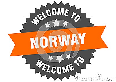 welcome to Norway. Welcome to Norway isolated sticker. Vector Illustration