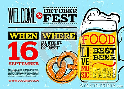 Welcome to Oktoberfest Poster. Vector Illustration