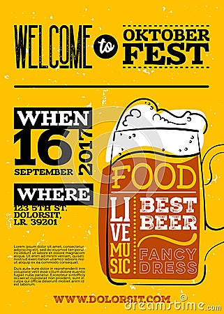 Welcome to Oktoberfest Poster. Vector Illustration