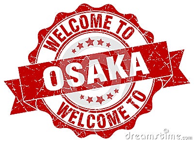 Welcome to Osaka seal Vector Illustration