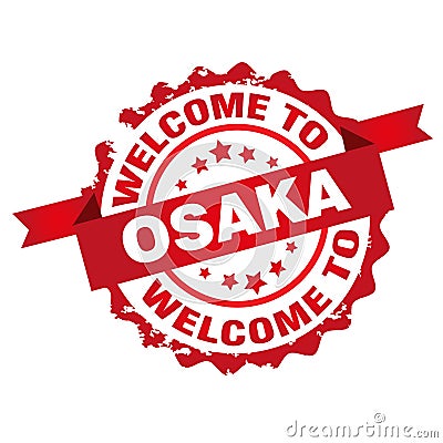 Welcome to Osaka stamp Vector Illustration