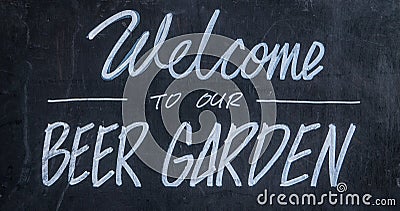 Welcome To Our Beer Garden Stock Photo