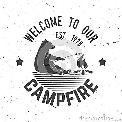 Welcome to our campfire. Vector illustration. Vector Illustration