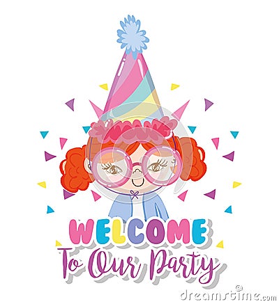 Welcome to our party Vector Illustration