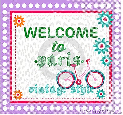 Welcome to paris vector graphics Vector Illustration