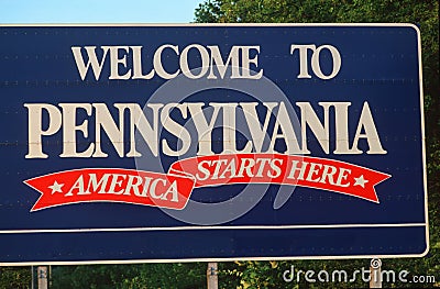 Welcome to Pennsylvania Sign Stock Photo