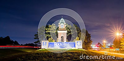 Welcome to rock hill south carolina highway road sign Stock Photo