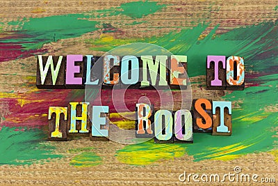 Welcome to roost home friend Cartoon Illustration