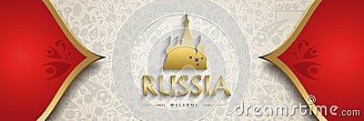 Russia background banner for soccer event Vector Illustration