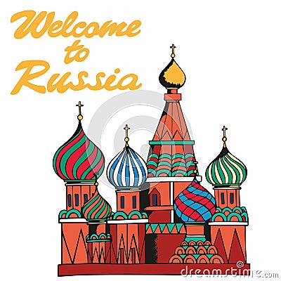 Welcome to Russia. Traditional symbol of Russia. Vector illustration Vector Illustration